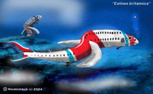 Spot the difference puzzle of a fish inspired by a jumbo jet