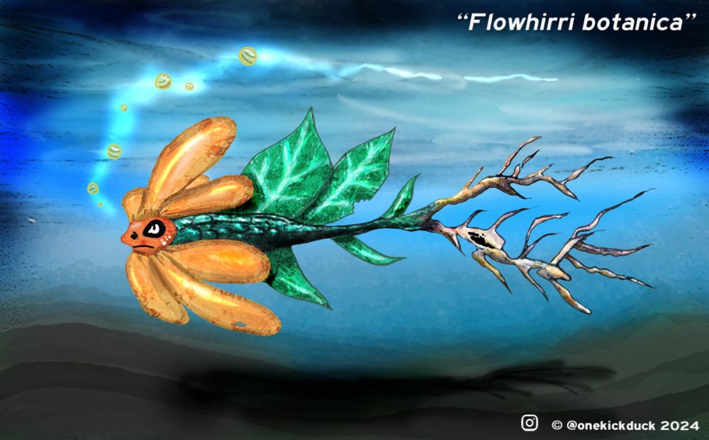 Spot the difference puzzle of a flower-themed fish