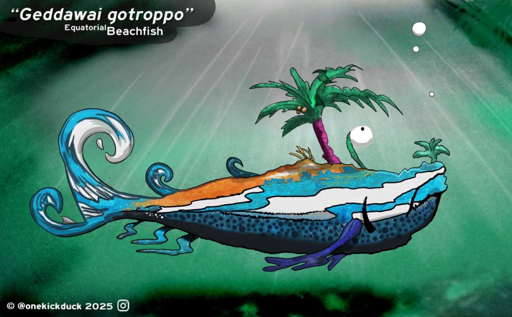 Spot the difference puzzle of a fish inspired by a beach holiday