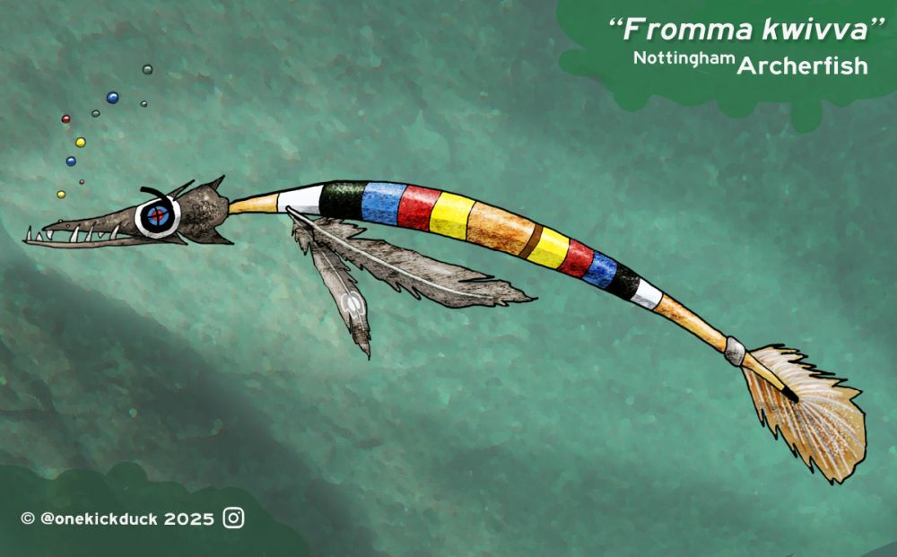 Spot the difference puzzle of a fish inspired by an archery arrow