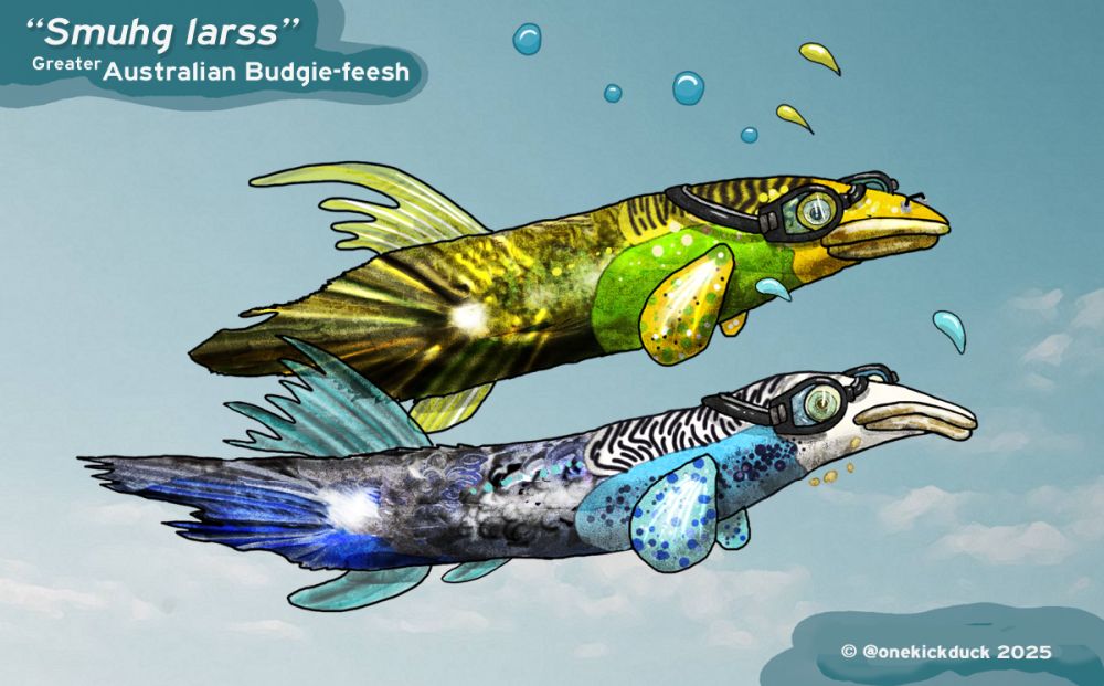 Spot the difference puzzle of fish inspired by budgie birds