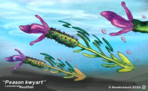 Spot the difference puzzle of a lavender flower-inspired fish