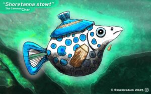 Spot the difference puzzle of a fish shaped like a teapot